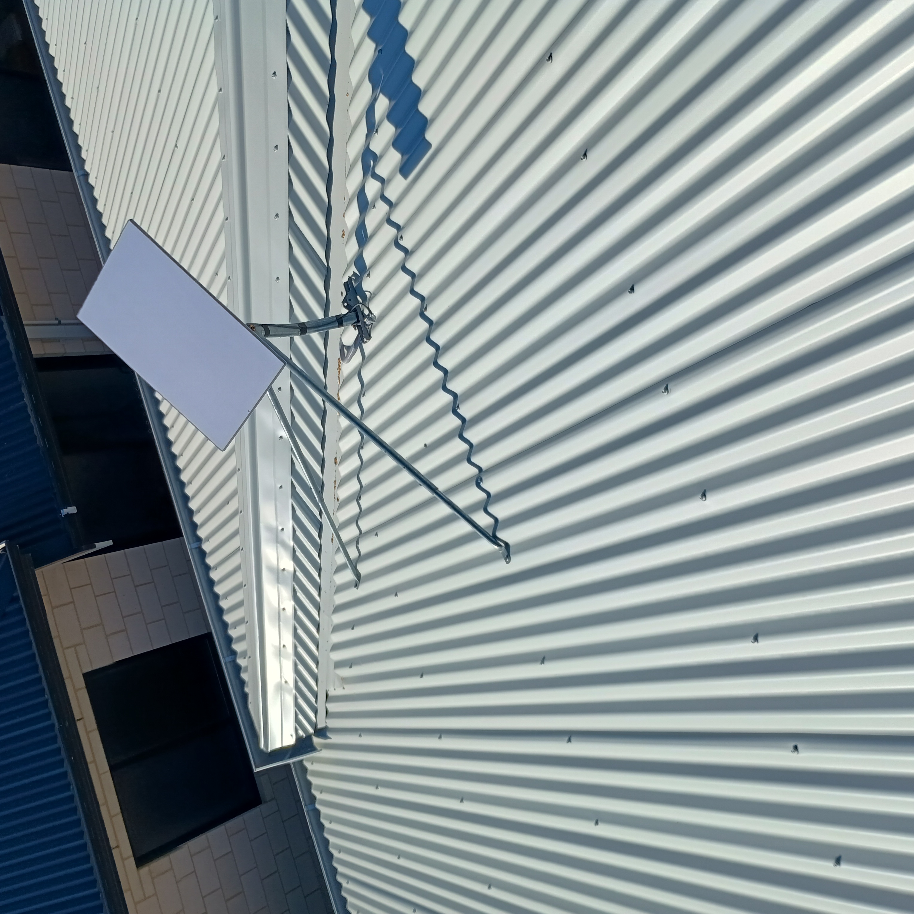 Starlink Gen 3 roof mount installation on tin roof in Perth